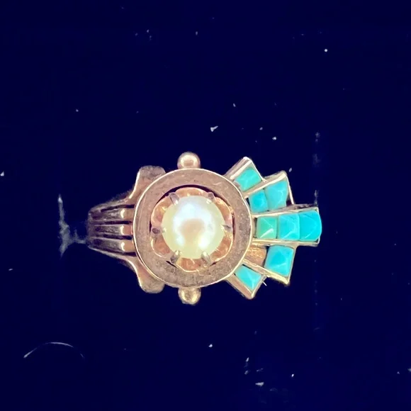 Victorian 14K Rose Gold Ring - Picture 1 of 8